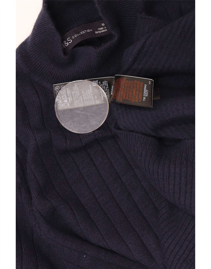 Marks & Spencer Damski sweter z golfem UK 10, mały, granatowy