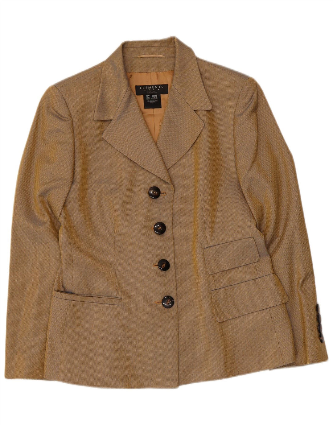 Kurtka damska Escada Elements Blazer UK 12 w kolorze średniego beżu w jodełkę