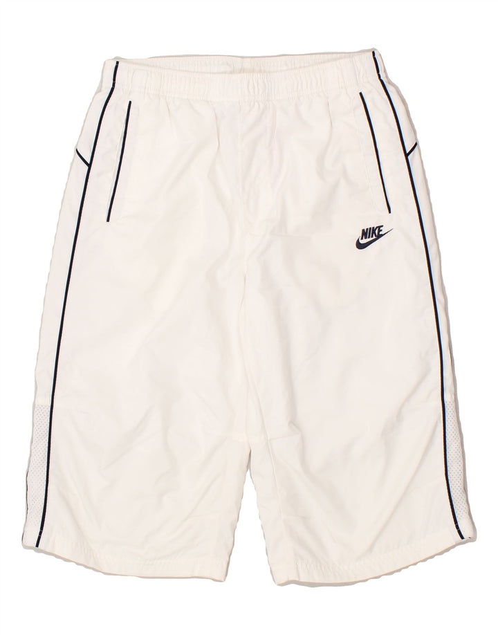 NIKE Boys Bermuda Sport Shorts 12-13 Years Large White Polyester Vintage Nike and Second-Hand Nike from Messina Hembry 