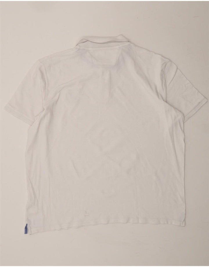 DANIEL HECHTER Mens Polo Shirt 3XL White Cotton Vintage Daniel Hechter and Second-Hand Daniel Hechter from Messina Hembry 