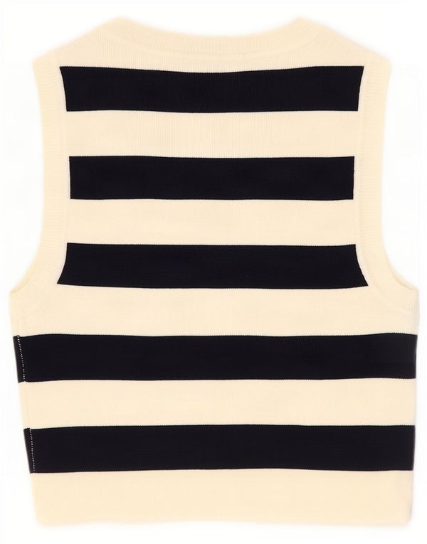 Damski top Zara Crop Vest UK 12 w średnim beżowym kolorze z wiskozy w paski