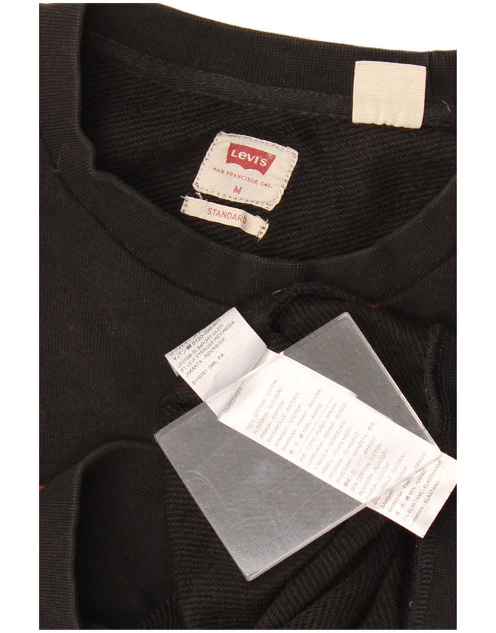 Męska bluza z grafiką Levi's, średnia czarna, bawełniana