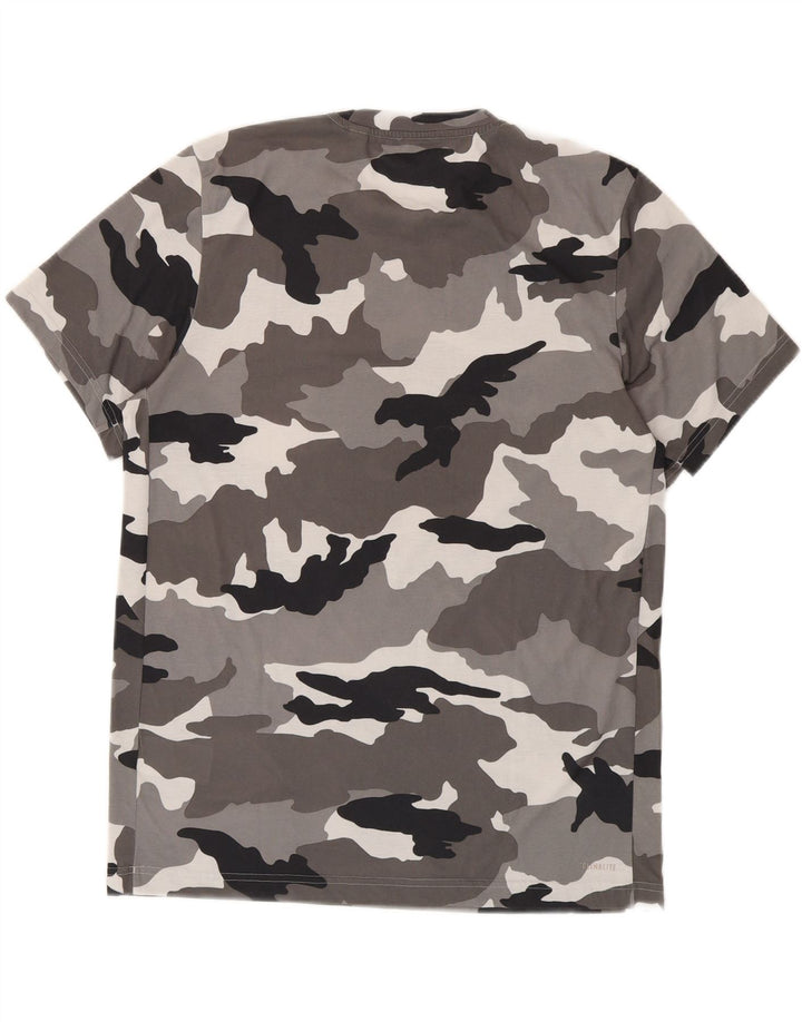 ADIDAS Mens Climalite T-Shirt Top Large Grey Camouflage Polyester Vintage Adidas and Second-Hand Adidas from Messina Hembry 