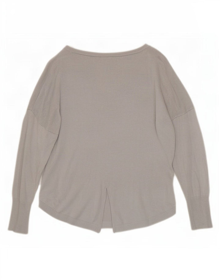 Damski sweter Oasis z dekoltem w łódkę UK 10 Small Szara wiskoza
