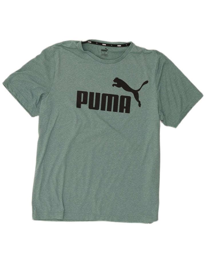 Męski T-shirt Puma z grafiką, duży, zielony, nakrapiany poliester