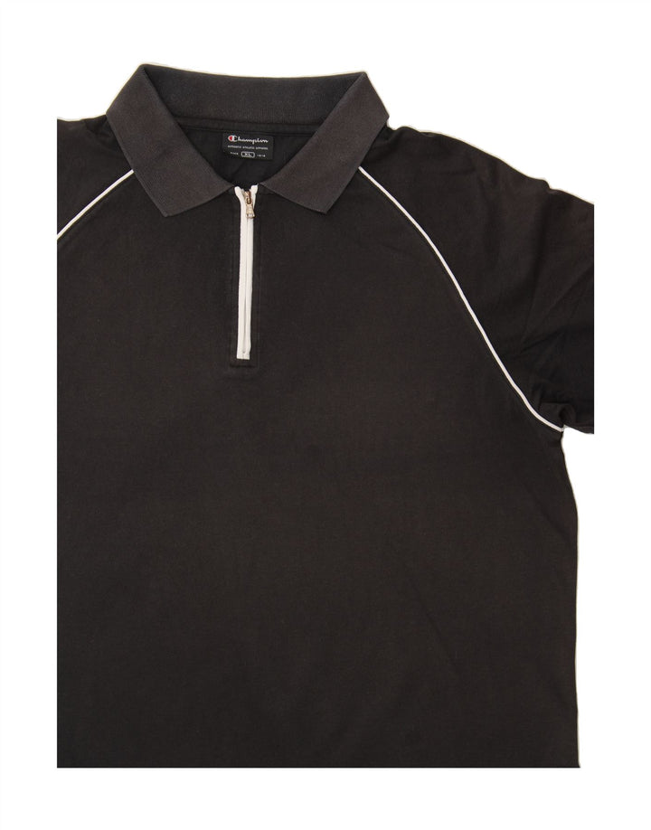 CHAMPION Mens Polo Shirt XL Black Cotton Vintage Champion and Second-Hand Champion from Messina Hembry 