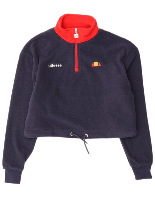 Damski sweter polarowy Ellesse z zamkiem błyskawicznym UK 4 XS, granatowy, blok kolorów