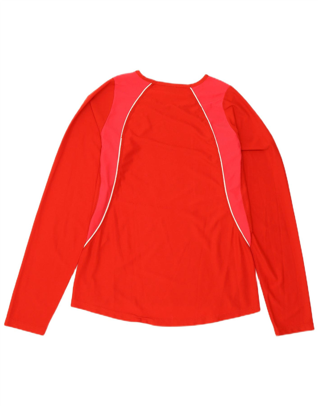 Damski top ASICS z długim rękawem, UK 10, mały, czerwony, poliester z blokami kolorów