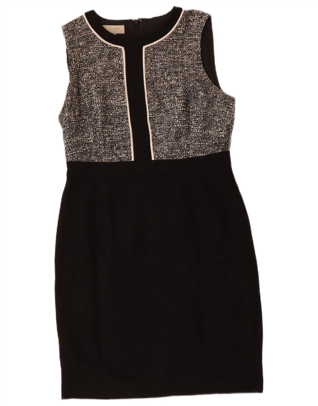 Damska sukienka płaszczowa bez rękawów Hobbs UK 12, średni czarny poliester w cętki