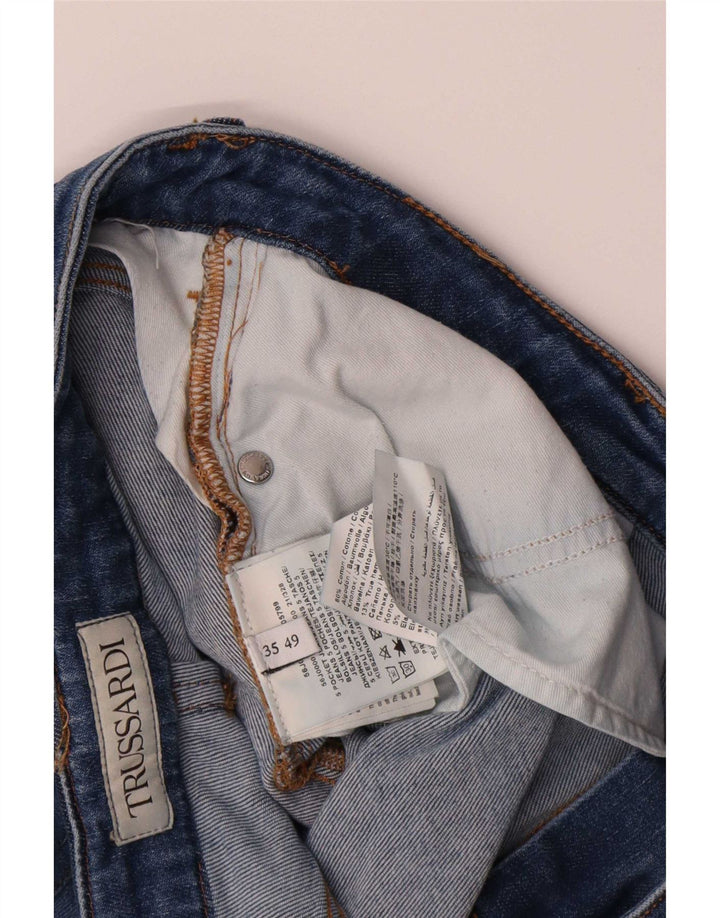 Damskie proste dżinsy Trussardi W35 L26 Niebieskie bawełniane