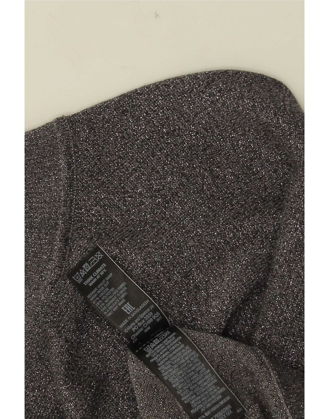 Marks & Spencer Damski sweter z golfem UK 14, średni szary, nakrapiany