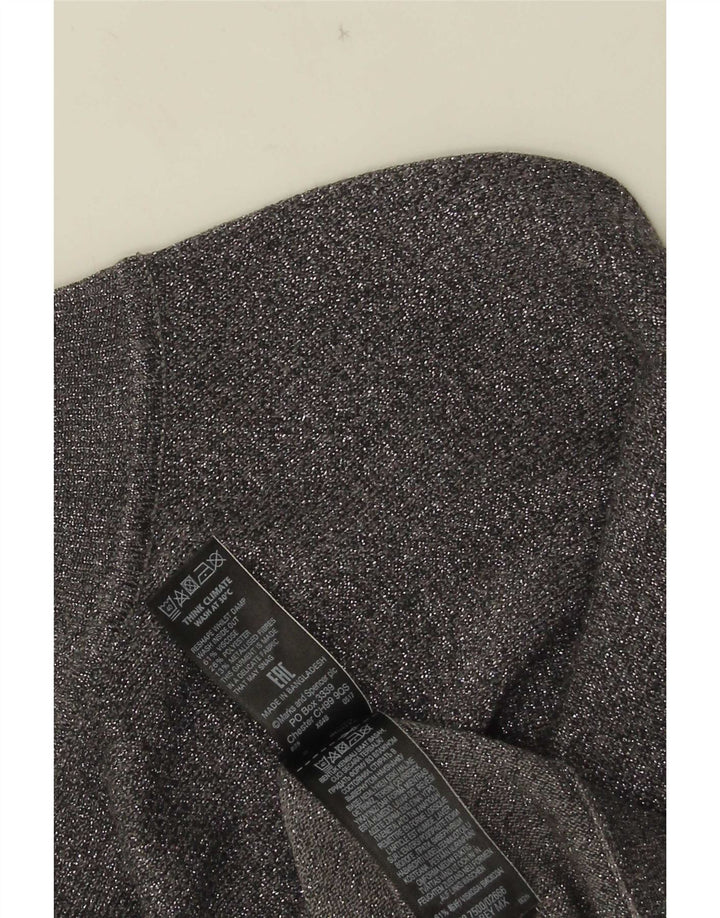 Marks & Spencer Damski sweter z golfem UK 14, średni szary, nakrapiany