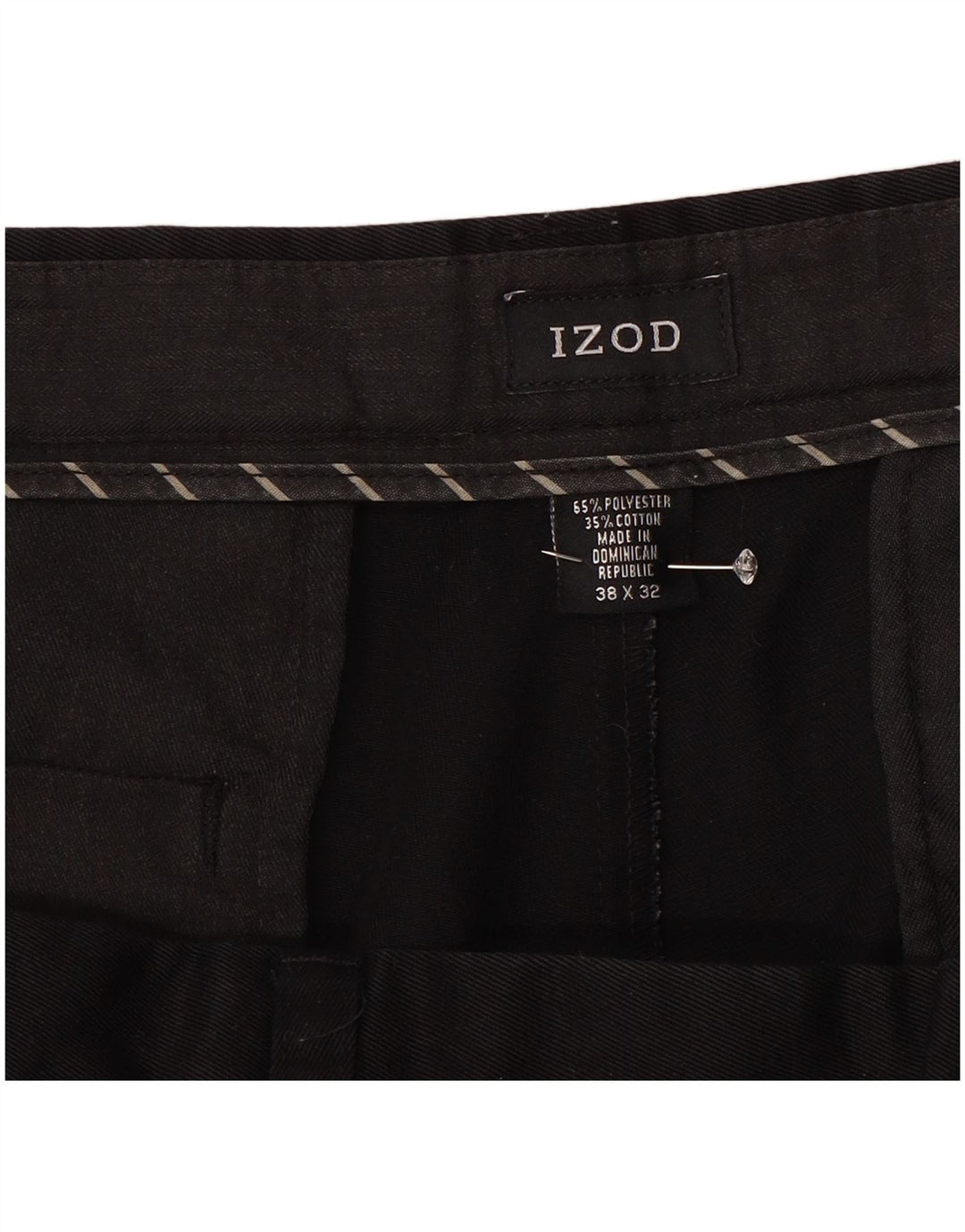 Męskie spodnie Chino Izod W38 L31 Czarny poliester