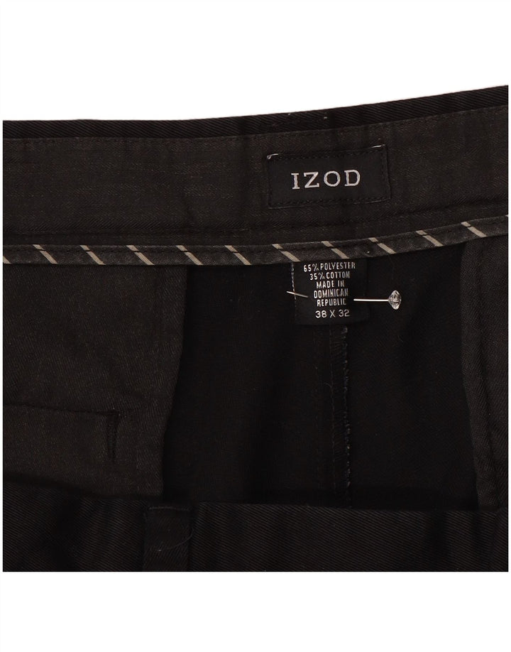 Męskie spodnie Chino Izod W38 L31 Czarny poliester