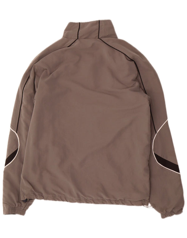 Asics Mens Tracksuit Top Jacket Large Grey Colourblock Polyester