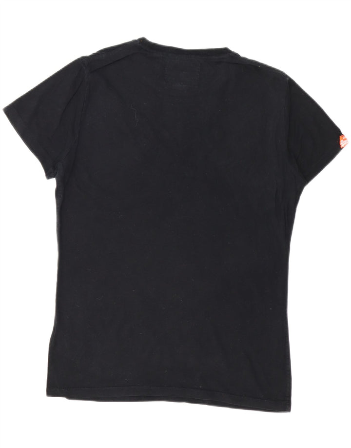 SUPERDRY Męski T-shirt Top Średni Czarny Bawełniany