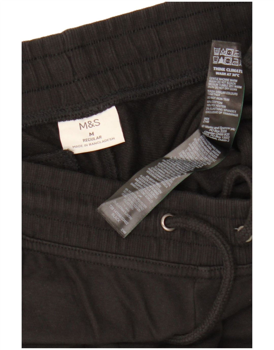 Męskie spodnie dresowe Marks & Spencer, średniej wielkości, czarne, bawełniane