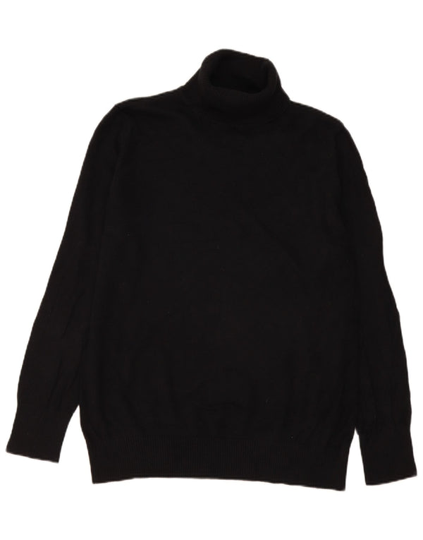 Damski sweter z golfem L.L.Bean UK 16, duży, czarny, bawełniany