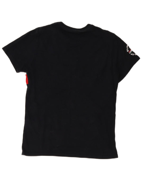 Męski T-shirt Superdry z grafiką, duży, czarny, bawełniany z blokami kolorów