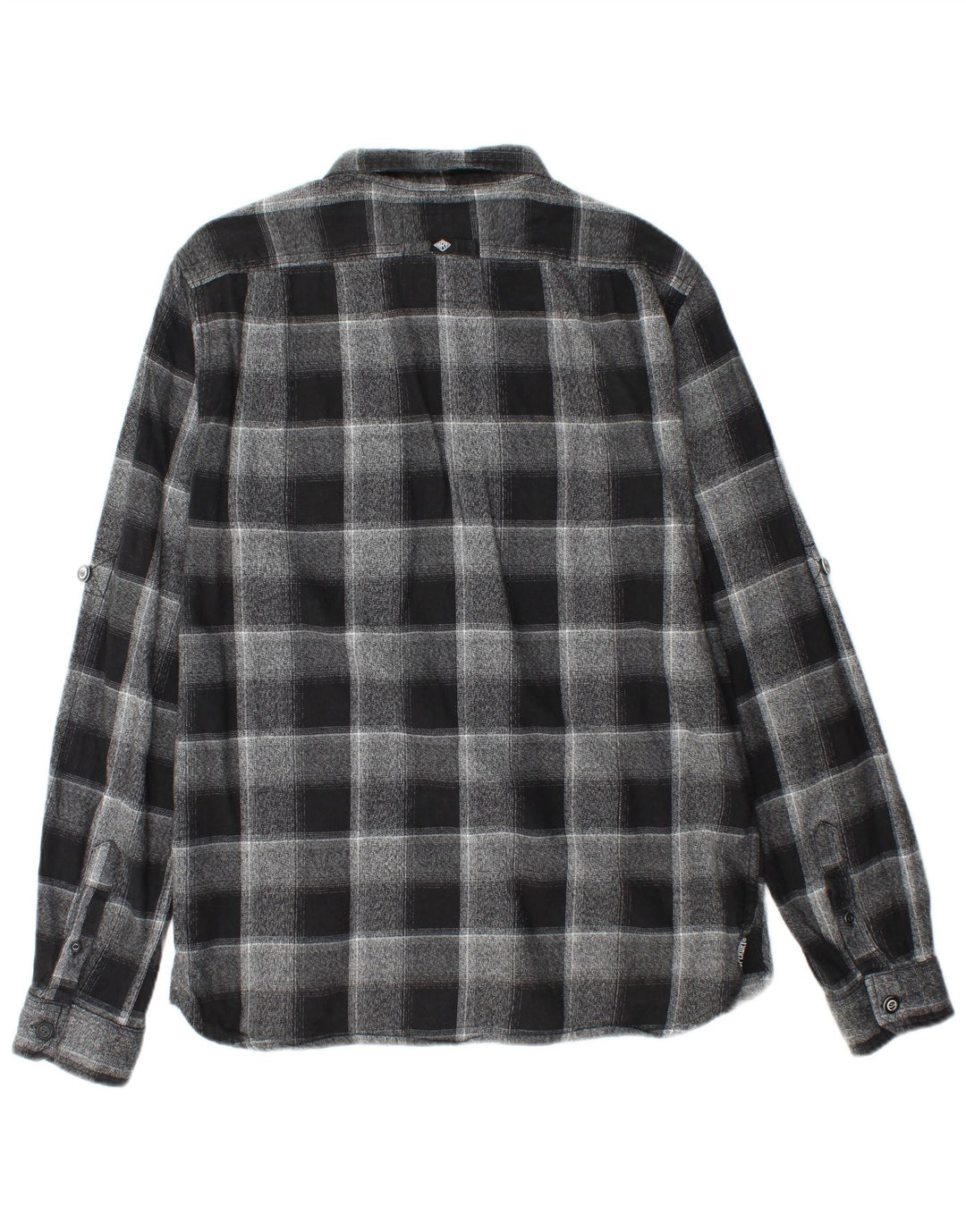 SUPERDRY Męska koszula flanelowa XL, szara, bawełniana w kratę