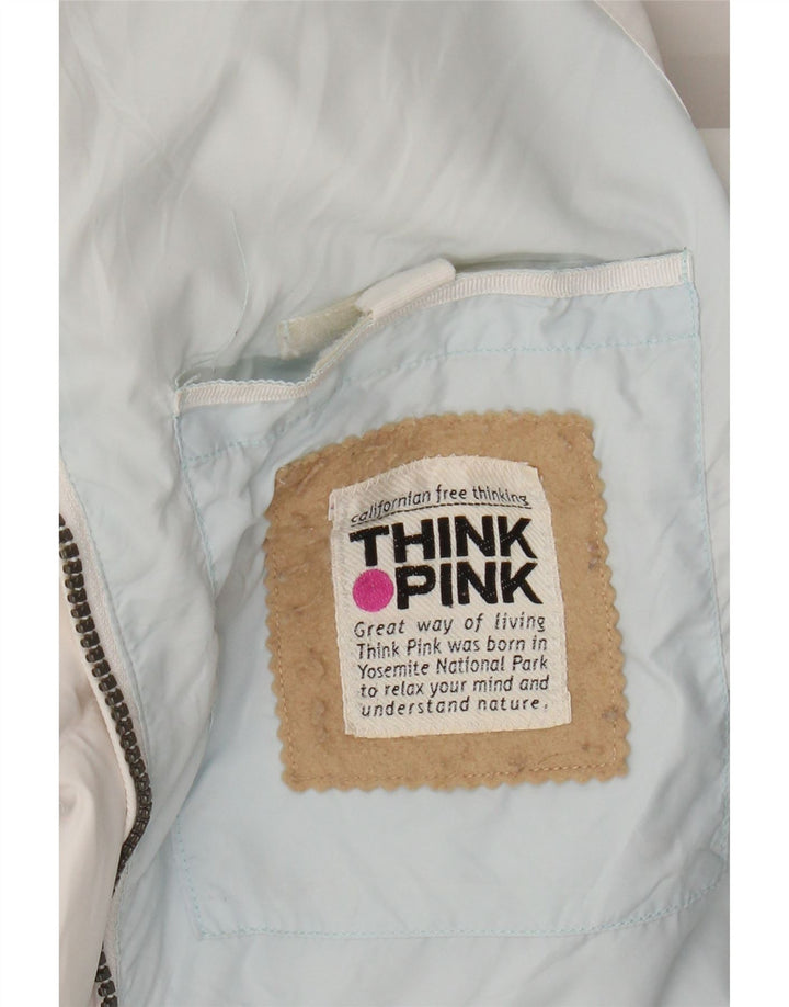 THINK PINK Womens Padded Gilet UK 18 XL White Vintage Think Pink and Second-Hand Think Pink from Messina Hembry 