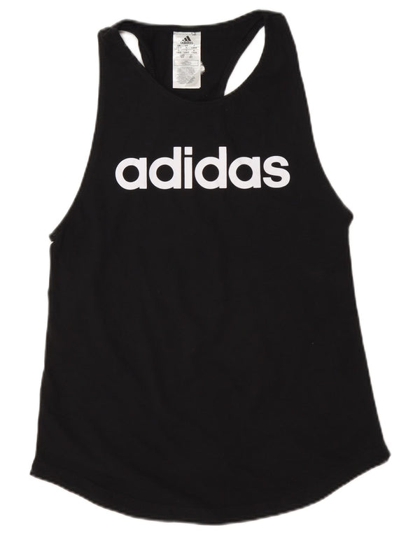 Damska kamizelka graficzna Adidas Top UK 8/10 Mała czarna bawełna