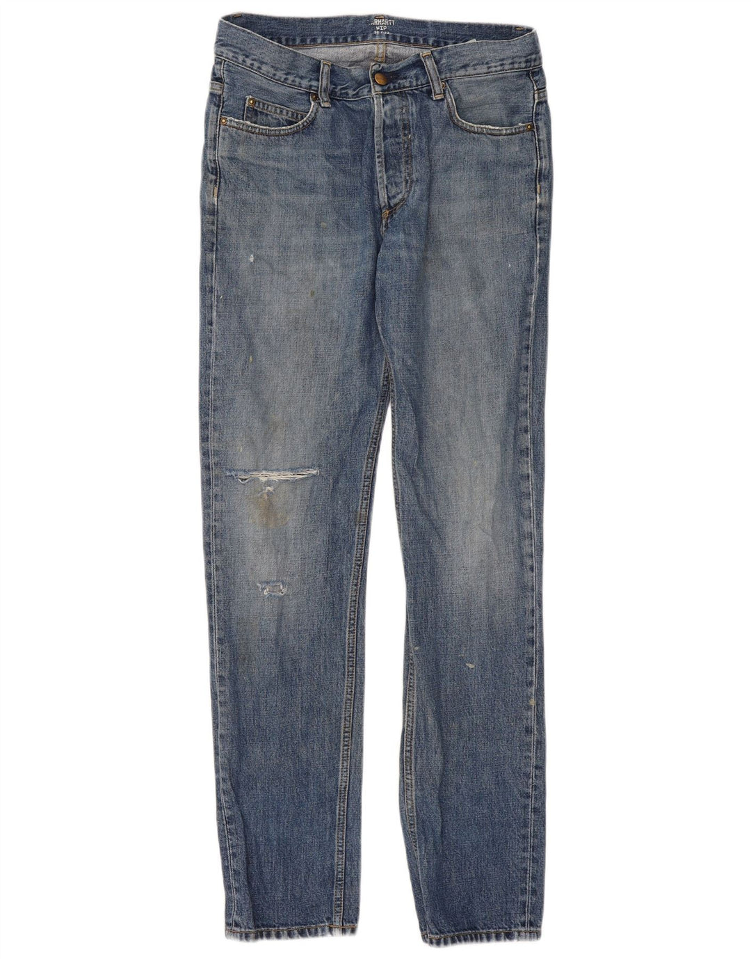 Damskie jeansy Carhartt Texas Distressed Slim W30 L32 Niebieskie bawełniane