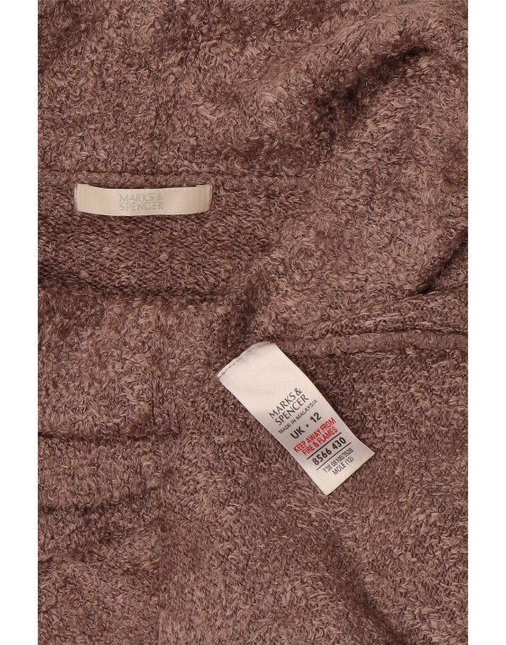 Marks & Spencer Damski sweter z golfem UK 12 Średni brązowy wiskoza
