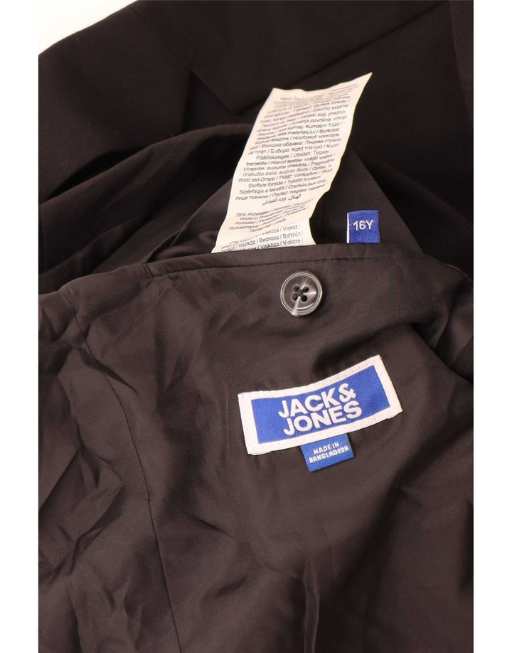 Jack & Jones Chłopięca marynarka zapinana na 2 guziki 15-16 lat Czarny Poliester
