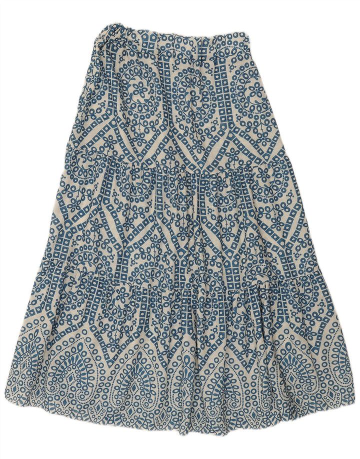 Vintage damska spódnica Maxi W28 Średni niebieski Paisley wiskoza