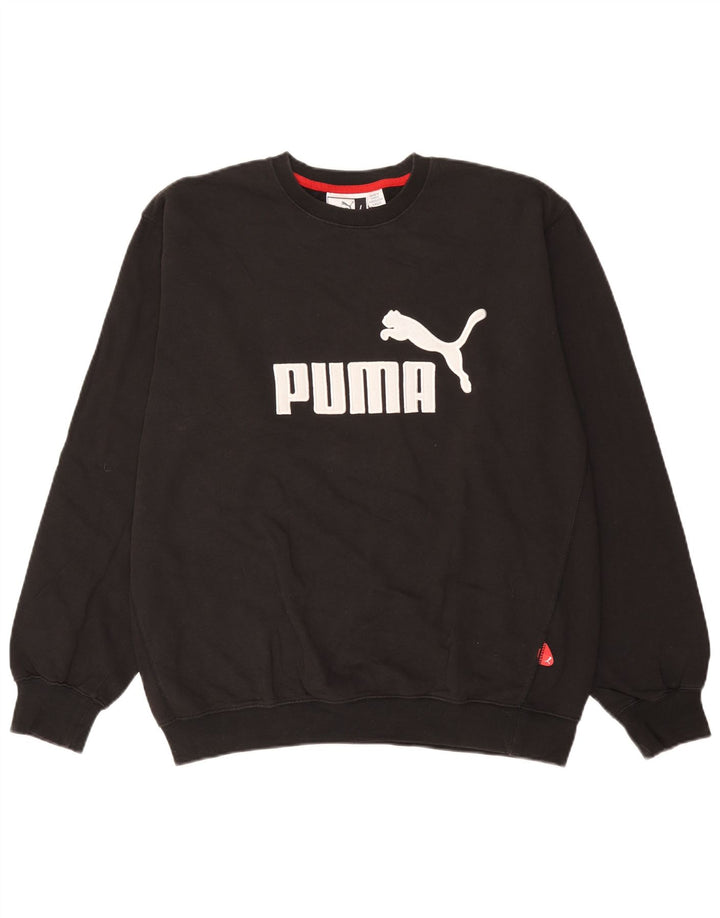 Męska bluza z grafiką Puma, duża, czarna, bawełniana