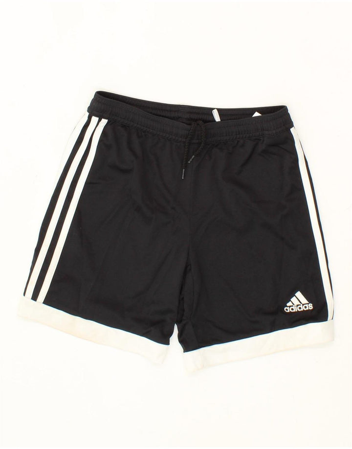 ADIDAS Boys Climalite Sport Shorts 9-10 Years  Black Colourblock Polyester Vintage Adidas and Second-Hand Adidas from Messina Hembry 