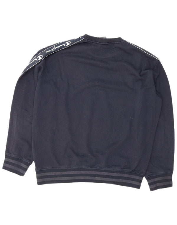 Męski sweter z grafiką Champion, średni granatowy, bawełniany