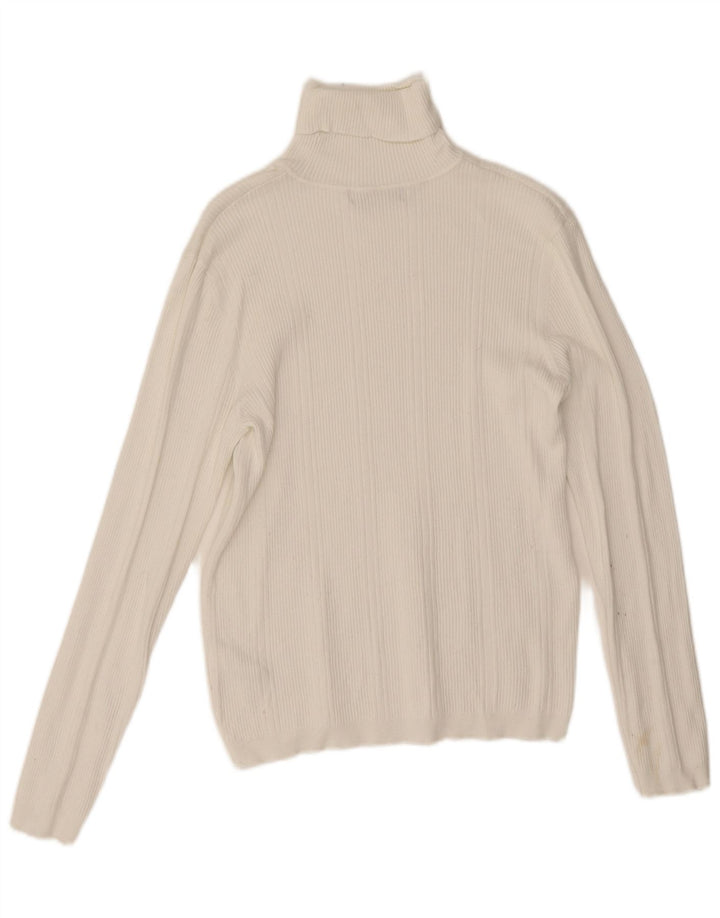 Marks & Spencer Damski sweter z golfem UK 12, średni złamanej bieli