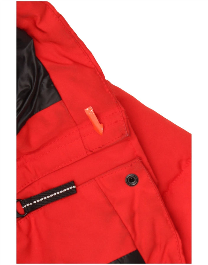 Damski ocieplany płaszcz z kapturem Superdry UK 8, mały, czerwony poliester