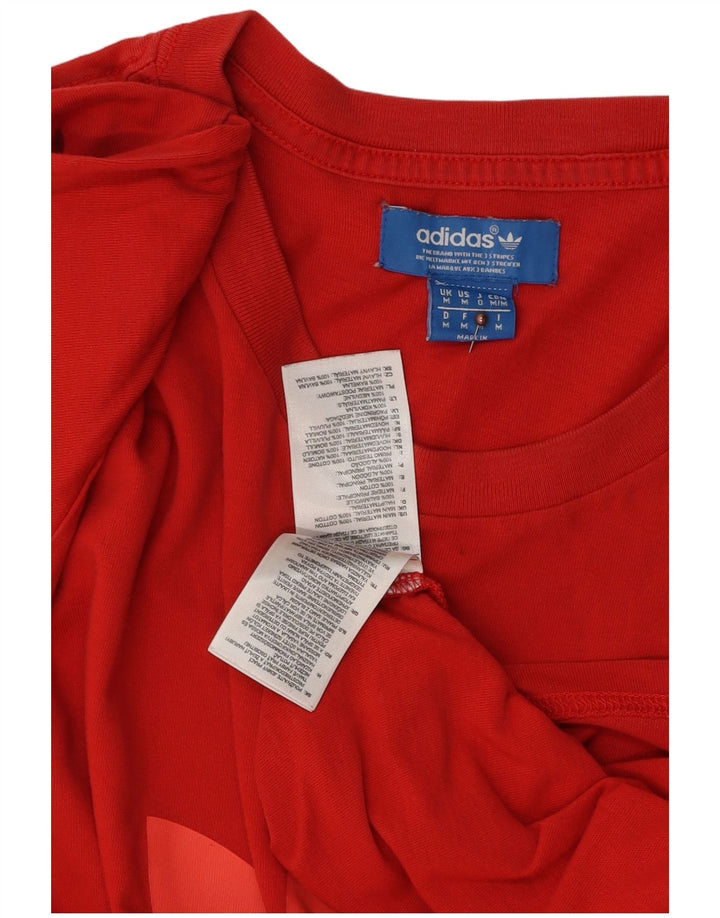 Męska koszulka z grafiką ADIDAS, bawełniana, średnia czerwona