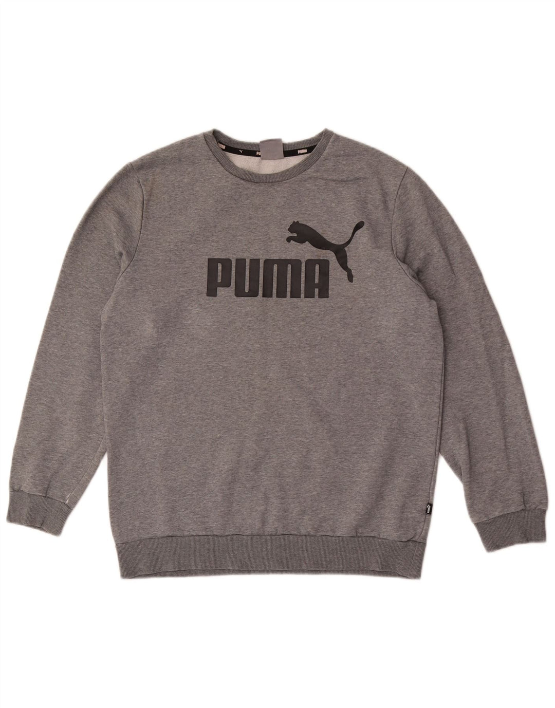 Męska bluza z grafiką Puma, średnioszara, bawełniana