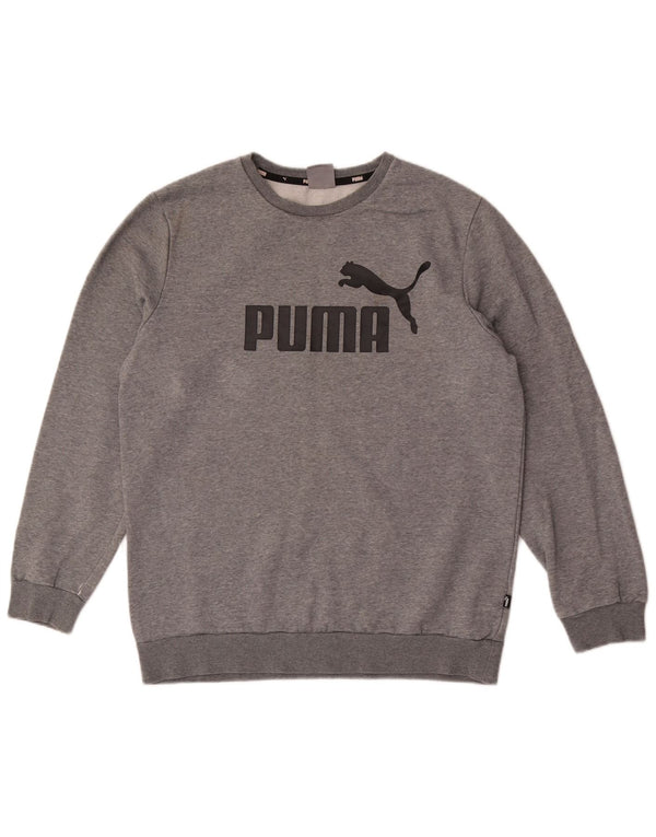 Puma Mens Graphic Sweatshirt Jumper Medium Grey Cotton