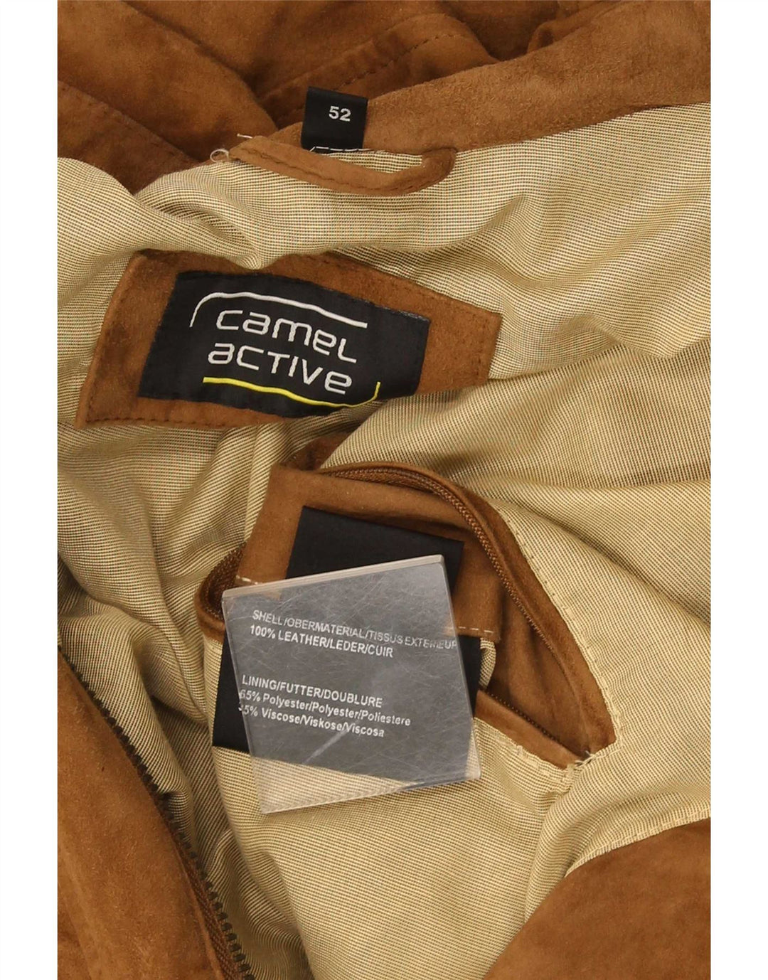 Zamszowa kurtka męska Camel Active UK 42 XL, brązowa skóra