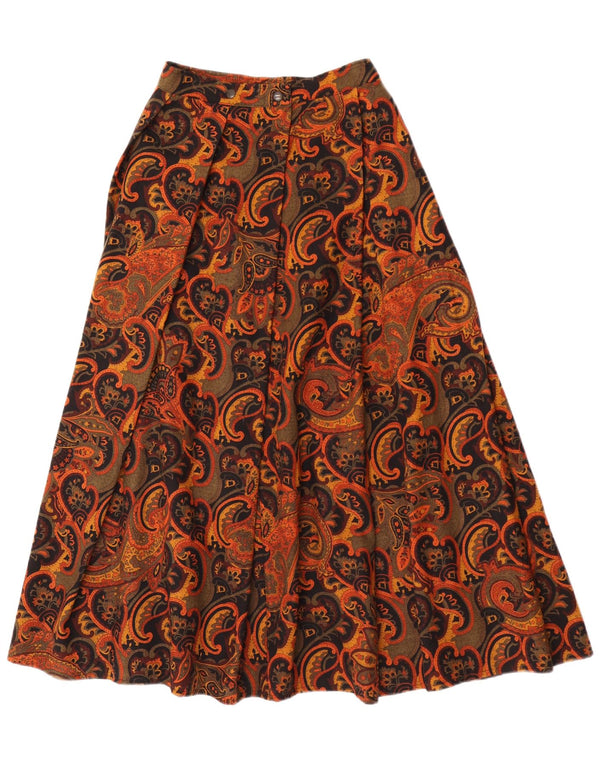 Vintage damska rozkloszowana spódnica W26 Small Brown Paisley