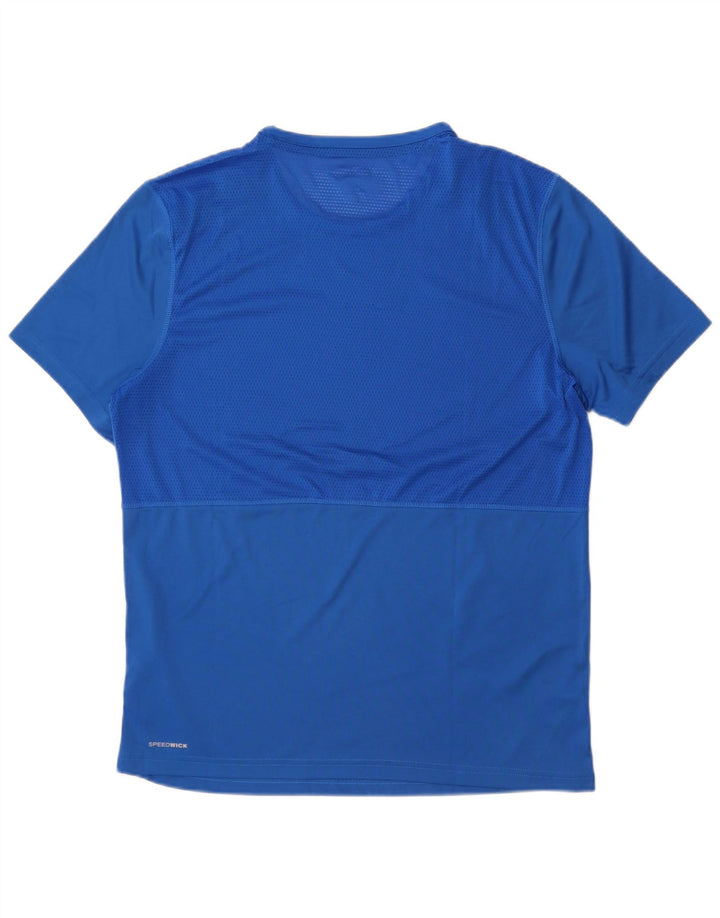 T-shirt damski Reebok Top UK 16, duży, niebieski, poliester z blokami kolorów