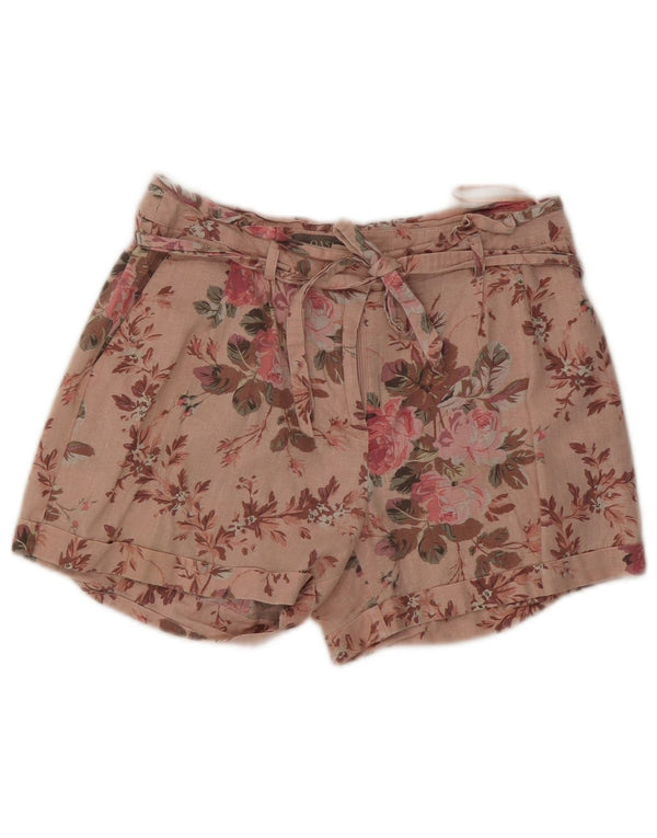 Damskie spodenki Chino Oasis UK 8 Small W27 Różowe, lniane kwiaty