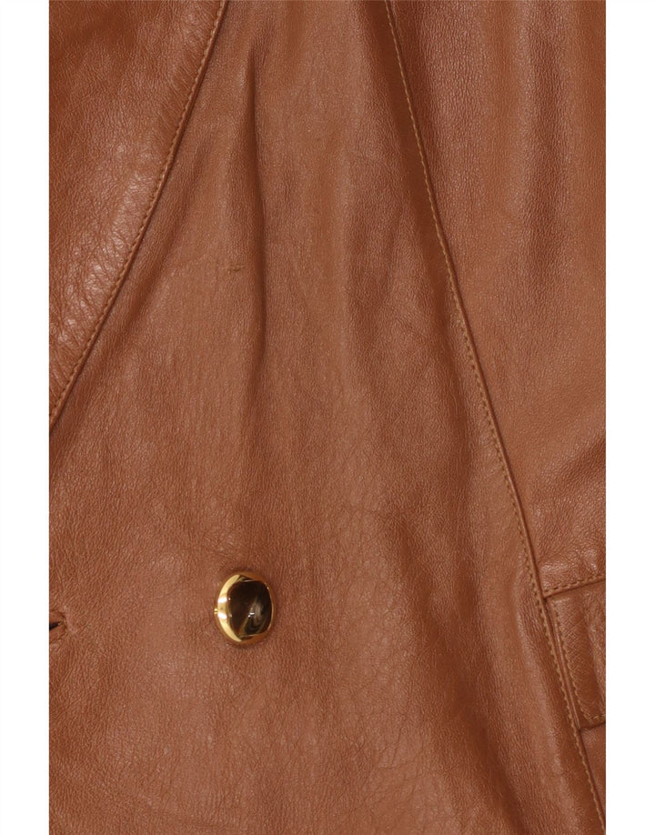 Damska marynarka skórzana z podwójnymi piersiami Anfor IT 44 Średni brąz