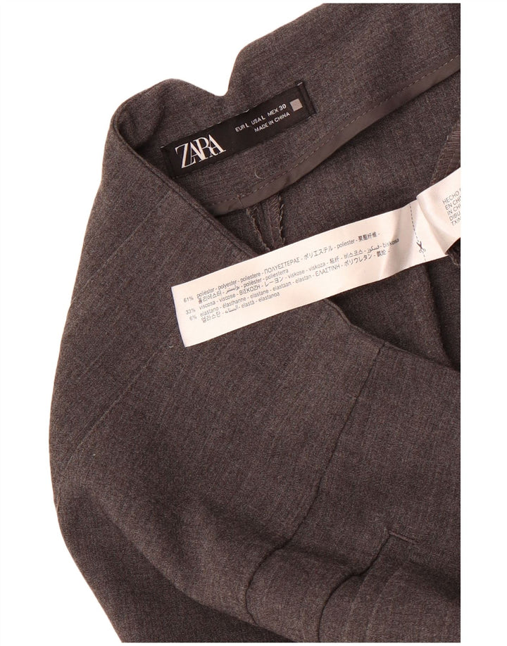 Damskie zwężane spodnie chino Zara, duże, W30 L26, szary poliester