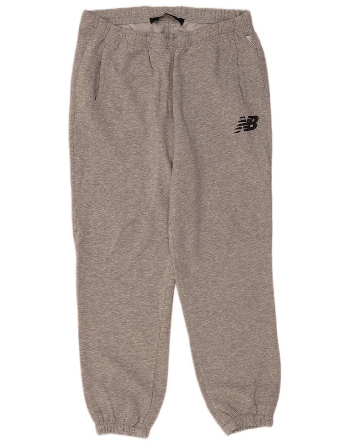 Męskie spodnie dresowe New Balance Joggery, duże, szare, poliestrowe