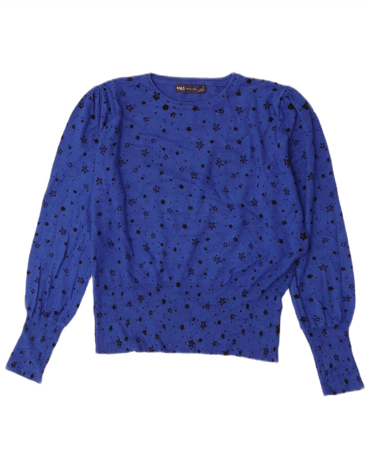 Marks & Spencer Damski sweter z abstrakcyjnym wzorem i dekoltem w łódkę UK 14 Medi