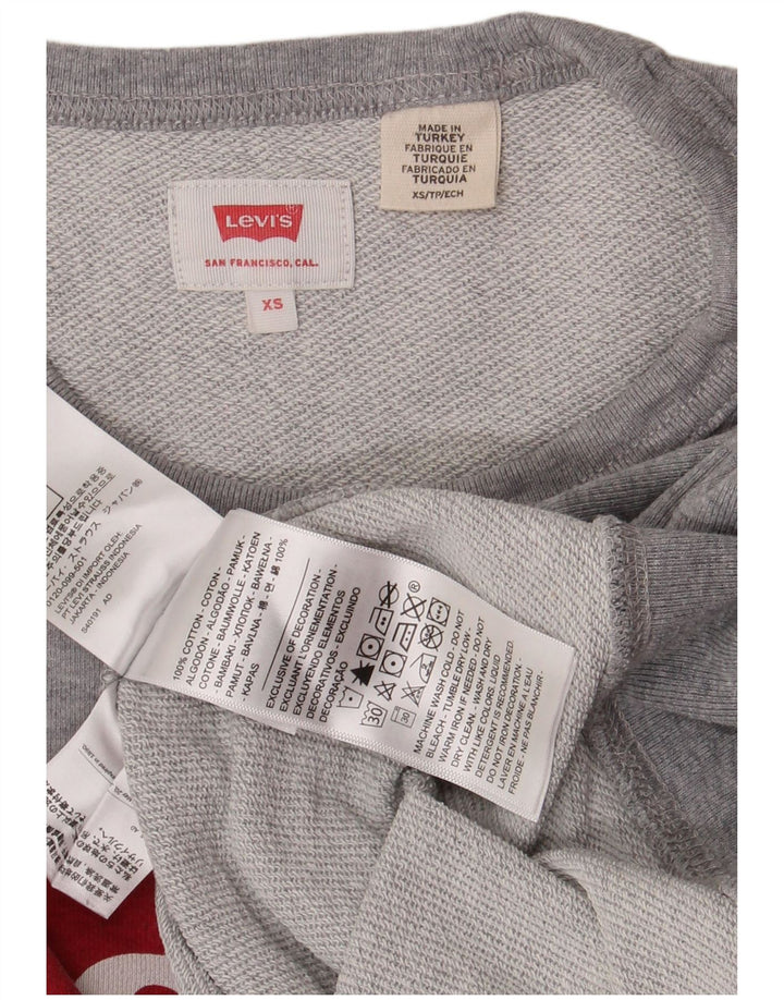 Męska bluza Levi's z grafiką, sweter XS, szara, nakrapiana bawełna