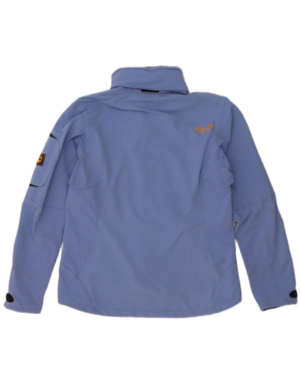Damska kurtka przeciwdeszczowa z kapturem Jack Wolfskin UK 14/16, duża niebieska poliamid
