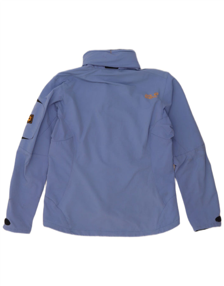 Damska kurtka przeciwdeszczowa z kapturem Jack Wolfskin UK 14/16, duża niebieska poliamid