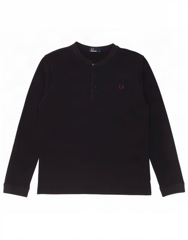 Męski top Fred Perry z długim rękawem, średni granatowy, bawełniany